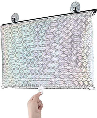limiao123 Sonnenschutz Rollo Verdunkelungsrollo Mit Saugnapf,Auto Sonnenblende Fensterrollo Sichtschutz Einziehbarer Temporäre Jalousien Für Innen (58x125cm)