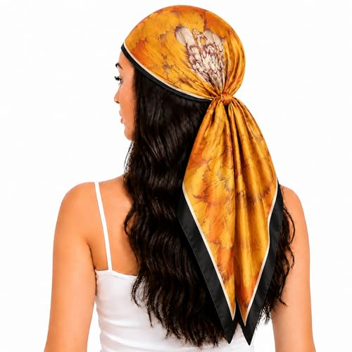 FAIRYGATE Halstuch Damen aus 100% reiner Seide Damen 90 x 90 cm Größe Schickes Seidentuch Bandana Perfekt für Frühling Wintert und Sommer Seidenschal 28021
