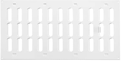 400x200mm Schiebegitter aus Stahlblech - Weiß Lüftungsgitter Abluftgitter, aus EUROPLAST