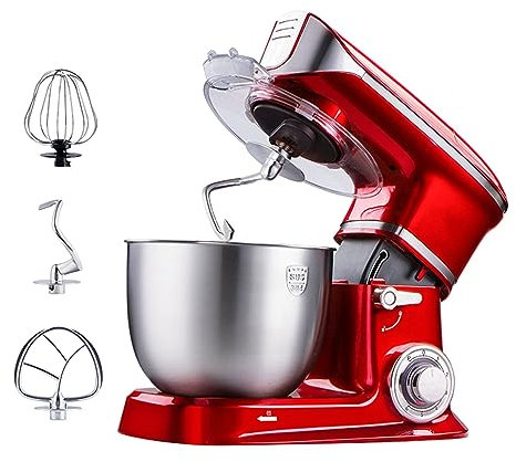 Robot da Cucina Ciotola di Miscelazione in Acciaio Inossidabile da 5 L Impastatrice Planetaria 6 velocità con Gancio per Pasta, Frusta, Frullino Accessori Opzionali Tritacarne E Spremiagrumi 1000 W (