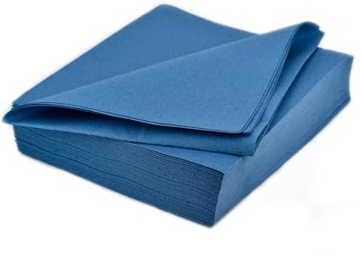 AVA Servietten stoffähnlich 40x40cm 25 Stück - Farbauswahl - Airlaid saugstark - Einweg Tischservietten zum Falten - Einfarbige Papierservietten für Hochzeit Geburtstag Gastronomie - Jeans Blau