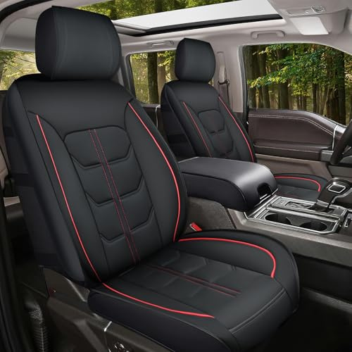 Nilight Autositzbezüge, passgenau, für Jeep Wrangler JK JL, 4-Türer, wasserdicht, verschleißfest, Leder, rutschfest, Vordersitzbezüge, 2 Stück | Wasserdichtes, verschleißfestes Kunstleder-Kissen-Set, hochwertiger Innenschutz (2 Vordersitzbezüge)