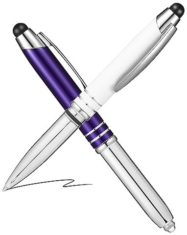 Lot de 2 Stylets capacitifs pour écran Tactile - Stylets pour écran Tactile - Stylos à Bille - Stylet - Lampe de Poche en métal