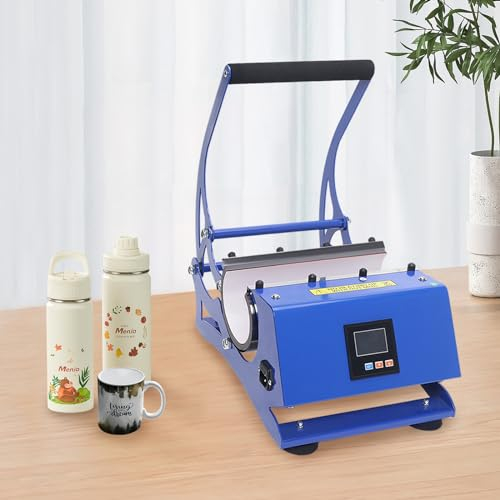 GMSLuu Tassenpresse Sublimationspresse 600W Heisspresse mit 6 Untersetzer 200 ℃ Tasse Backformmaschine Transferpresse Tassen Bedrucken Multifunktionale Becherdruckmaschine für Kaffeetasse