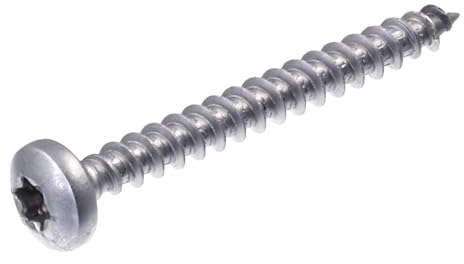 SECCARO Lot de 100 vis à bois à tête bombée 6 x 50 mm en acier inoxydable V2A VA A2 avec filetage complet, TX/six pans creux