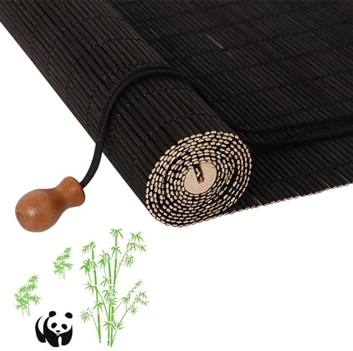 Made To Measure Blinds Bamboo Blinds For Windows Outdoor Handwoven Easy To Install Suitable For Indoor And Outdoor Use A+black