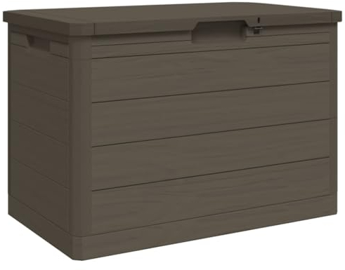 vidaXL Baúl para Cojines Polipropileno marrón 77,5x44,5x53 cm, contenedor para Cojines, Caja para Cojines de jardín, Caja, Caja de almacenaje