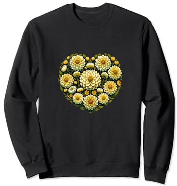 Dahlia Flower Art Yellow Dahlias floral artwork Sweatshirt