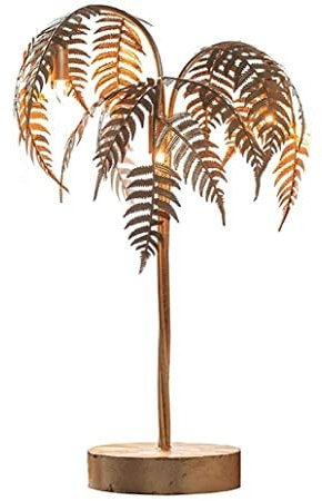 Lampe de table Art Deco 86cm Table Table de palmier en métal avec finition doré Décoration d'arbre d'or 3 légers for LED E14 for salon chambre à coucher, or