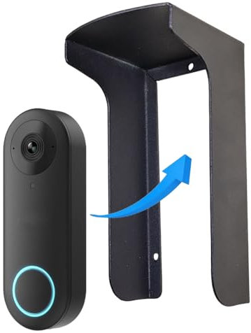 Doorbell Rain Cover, Steel Doorbell Cover Weatherproof, Doorbell Cover with Anti-Glare Sun Shade Protection, Compatible for Blink/Ring Pro2/ Google Nest/Arlo/Wyze/Reolink Video Doorbell
