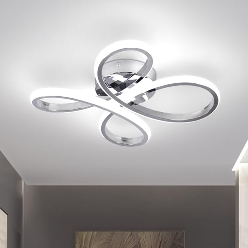 ADISUN Modern LED Ceiling Light, 6000K Semi Flush Mount Ceiling Light Fixture, Modern Lamp for Hallway Bedroom Corridor Aisle Bathroom(L14.56*W14.56*H2.4)
