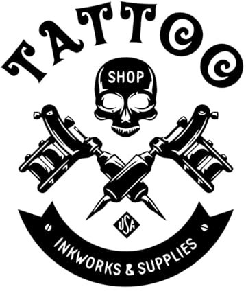 Letrero de estudio de tatuajes Adhesivo de pared DIY Logotipo de salón de tatuajes Adhesivo de vinilo extraíble Ventana de vidrio Puerta de PVC Adhesivo mural Decoración del hogar Pequeño - 30x35cm