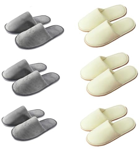 Teceyfeet Set di 4-6 Paia di Pantofole da Casa Invernali ed Estive - Ciabatte Ospiti Lavabili - Scarpe Interne Casual per Uomo e Donna
