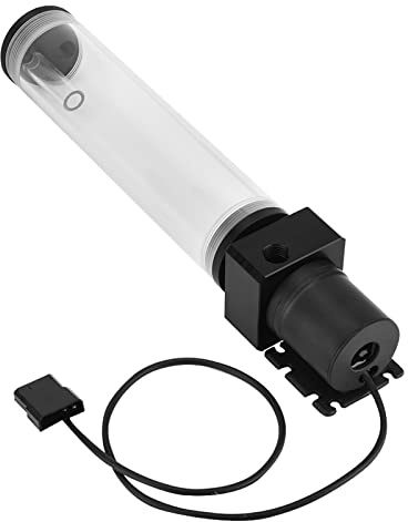 PC Water Cooling Pump, 19W Pump G1/4 Acrylic Computer DIY Water Cooling Water Cooling Kit Cooling Water Pump with Cylinder Reservoir for PC CPU Liquid Cooling (210mm)