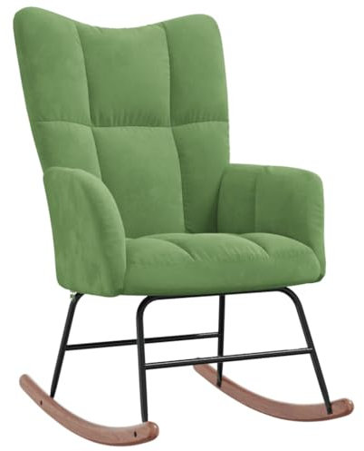 TEHTX7 Schaukelstuhl Schaukelsessel Schwingsessel Sessel Wohnzimmer Relaxsessel, Lounge Sessel Hellgrün Samt