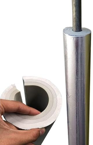 Rohrisolierung Kautschuk Isolierschlauch ID 22/34/43/60/76/89/114.0 mm 100cm Aluminiumfolie-Isolationsrohr Heizungsrohr für Heizung und Sanitär(ID 7/8=22.0 mm)