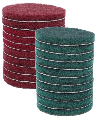 CHILDWEET 20pezzi Dischi Abrasivi Autoadesivi Per Pulizia Multiuso Riutilizzabili Rosso e Verde Per Casa Cucina e Ufficio