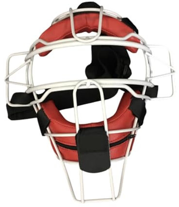 Baoblaze Baseball-Catcher-Helm, Draht-Gesichtsschutz, Softball-Helm, leicht, stoßdämpfend, weitsichtige Kopfbedeckung mit Gesichtsmaske, Rot