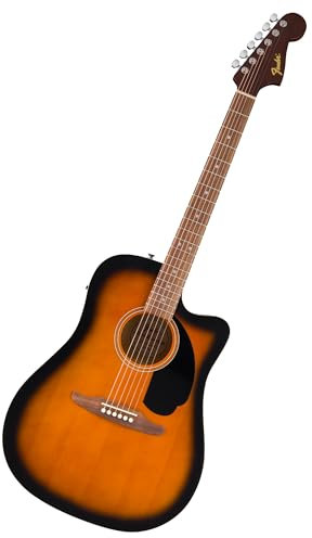 Fender California Debut Redondo Dreadnought with cutaway CE Acoustic Guitar, Spruce Top, Black Pickguard, 2-Colour Sunburst