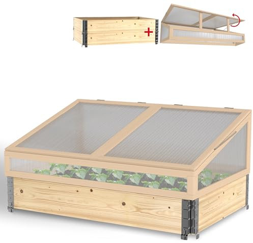 Schroth Home Frühbeete Hochbeete 120 x 80 x 100 cm – Frühbeet - Anzuchtgewächshaus - Hochbeet Abdeckung inkl. 3 Faltrahmen 120 x 80 x 20 (Frühbeet komplett)