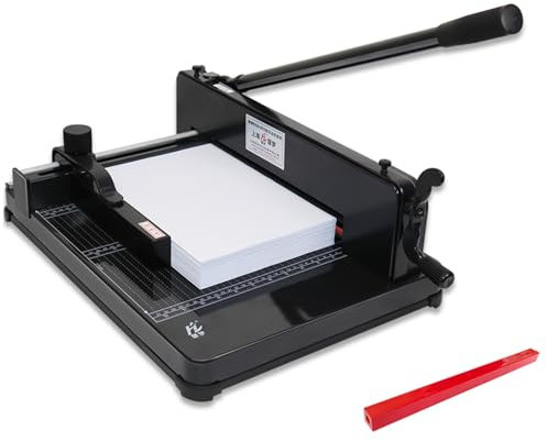 XUHONGYA Stapeltrenner Guillotine-Schneidemaschine A4 304,8 mm - 400 Blatt, Stahlbasis, mit 1 Ersatzmesser - Karton-Schneider for Papier und Leder(14''/A4)