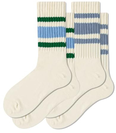 Fszsaa Fun Novelty Striped Retro Crew Socks For Women Sporty Calf Casual Cotton Tube Socks Women