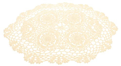 VINTORKY Mantel Individual De Ganchillo De Algodón Beige con Encaje Artesanal para Decoración De Mesa Protector para Vajilla y Uso Rústico Comedor y Picnic