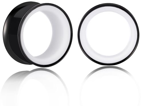Vankula Ohr Tunnel 1 Paar Double Flared Flesh Plugs Ohrendehner Einfache Edelstahl Ohrpiercing Ohrloch dehnen Schmuck für männer damen 6mm bis 25mm