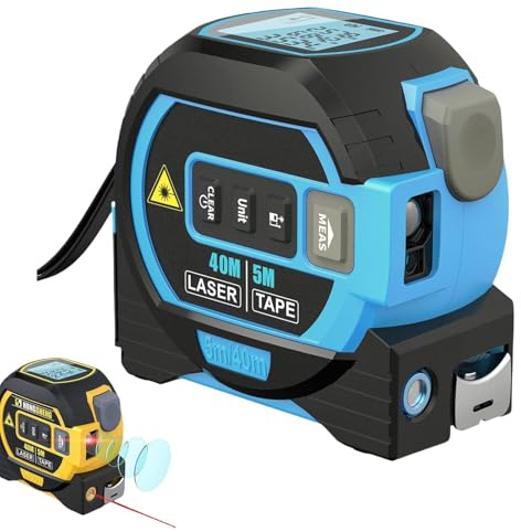 The Almighty Tape Measure Ruler, 2026 New 3-In-1 Rangefinder With Voice, Digital Measuring Tape With Led Display, ±2mm High Accuracy, 40/60/80/100m Measure, Effortless Operation (40m,Blue)