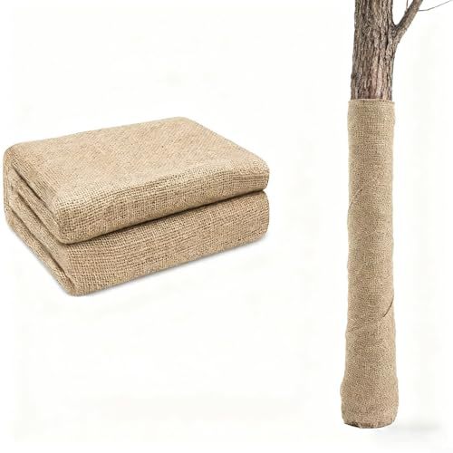 CWOQOCW Rouleau de toile de jute naturelle de protection contre le gel pour arbres extérieurs, arbustes, plantes en hiver (1 x 5 m)