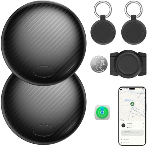 2PCS GPS Tracker Auto Ohne ABO für iOS, für Find My App (Nur iOS) | Echtzeit Tracker Tags Auto für Apple „Wo ist?“, Magnet Verstecktes Car Ortungsgerät, Kein ABO Bluetooth Finder