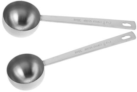 FELTECHELECTR 2 Piezas Cuchara Medidora Café Acero Inoxidable Resistente Mango para Botes Polvos Líquidos Cocina Repostería