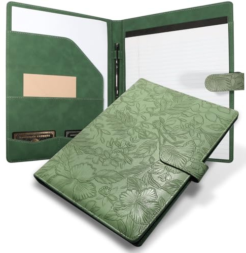 Professional Padfolio Portfolio Binder, Textured Embossing Faux Leather