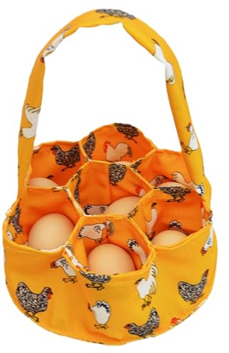 Cesta Para Huevos De Granja – Zunetsutock Almacenamiento De Tela Con Múltiples Bolsillos 7 Compartimentos | Recoja Y Organice Los Huevos Frescos De Forma Segura, Cesta Portátil Para Gallinero, Uso E