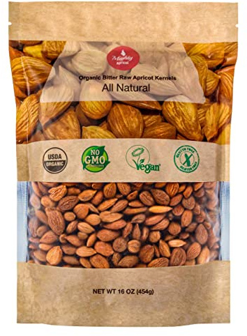Mighty Apricot USDA Organic Bitter Apricot Kernels(1LB) 16oz, Natural Raw Bitter Apricot Seeds, Vegan, Non-GMO, Gluten Free, Great source of Vitamin B17 and B15, Maximum 3 Kernels/day