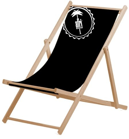 Afri Cola Liegestuhl Stuhl aus Holz Gartenliege Klappstuhl schwarz