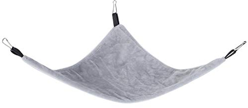 Pssopp Kleines Haustier Hängematte Dreieck Haustier Käfig Hängematte hängenden Bett Käfig Zubehör für Hamster Eichhörnchen Zucker Segelflugzeug Meerschweinchen Mäuse Ratten Vögel(grau)
