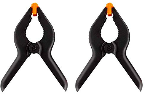 Universal clamp set (2 pieces), stable glue clamps, spring clamps, universal use for photo wall, background, photography, plastic clamps, mounting clamps, one-handed clamps