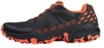 Mammut Sertig II Low Men | Wanderschuhe für Herren, Outdoor Sportschuhe, Leichte Bergschuhe, Schuhe für Hiking & Trekking, Freizeitschuhe für Sport | Black-Vibrant Orange, 8.5