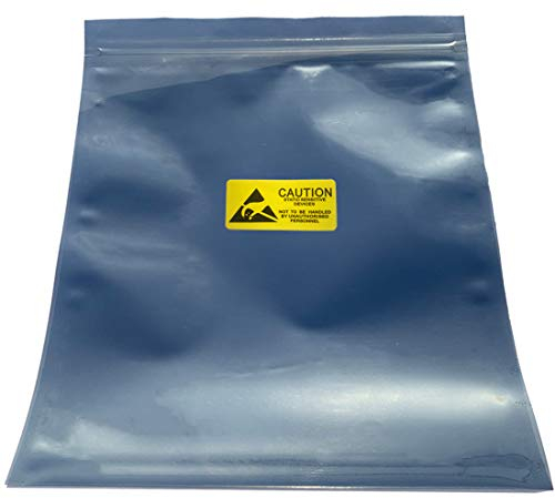 Daarcin Antistatische Beutel, 25 Stück, große wiederverschließbare ESD-Taschen, 21 x 24 cm, mit Etiketten für Festplatte, SSD-Festplatte und elektronische Geräte