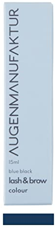 Augenmanufaktur Colour Lash & Brow Wimpern und Augenbrauen färben blue black - permanent Farbe für Intensiv Tönung – 15 ml
