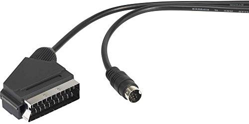 SPEAKA PROFESSIONAL Connexion DIN/péritel AV Câble de raccordement [1x Mini DIN mâle - 1x péritel mâle] 1.50 m Noir