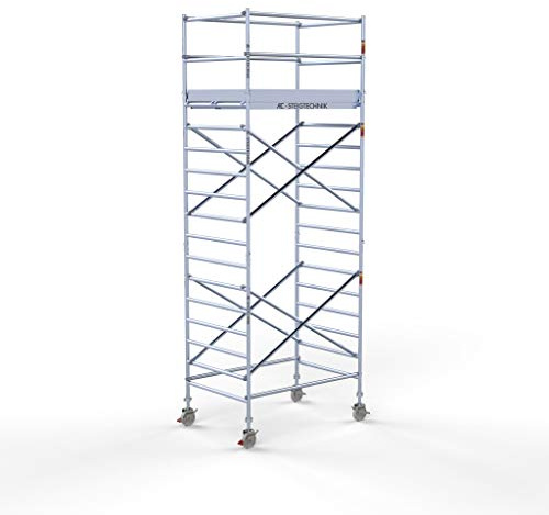 AC Steigtechnik PRO-L 200 Aluminium-Rollgerüst 6m Arbeitshöhe, Konfiguration für Wandstand (6,30 m Arbeitshöhe)