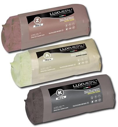 Lux Metal 3 Polierpaste 700 g (A-K-Z) Mittel Sehr grob Schleifpaste Für spiegelnden Glanz Auf Edelstahl, Aluminium Eisen Messing Chrom Holz Marmor und Weitere Metall Perfekt Zum Polieren von Messern