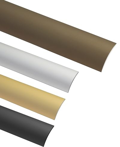 Gedotec Übergangsprofil Laminat - Vinyl Übergangs-Schiene selbstklebend Bodenprofil gewölbt | Türschwelle zum Kleben | Alu Bronze eloxiert | Profil 40 x 900 mm | 1 Stück - Ausgleichsprofil Aluminium