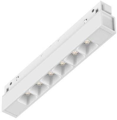 IDEAL LUX Sistema luce binario EGO ACCENT 07W 3000K ON-OFF WH, Sistema a rotaia, Illuminazione modulare, Dispositivo su binario, 19x2h4 cm, Bianco