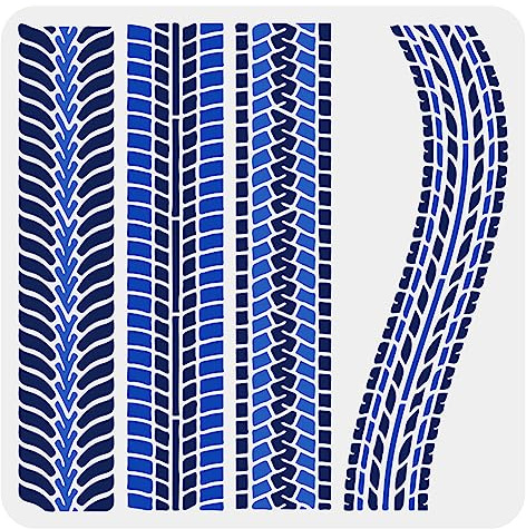 BENECREAT Malschablone Für Reifenspuren, 30x30cm 4 Reifenspuren Zeichnung Malschablonen e Kunststoffschablone Zeichenvorlagen Zum Malen Auf Holzmöbeln Heimdekoration