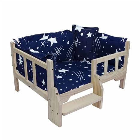 EHEIN Haustierbetten for Katzen Und Hunde, Kleine Mittelgroße Hundebetten, Hochbetten Aus Holz for Haustiere Im Innenbereich, Katzenbettmöbel, Welpenbetten (Color : Color1, Size : Style3)