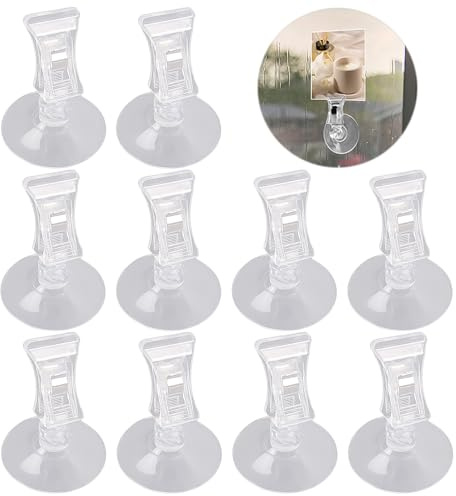 NyxSeat 10 Stück Supermarkt-Preisschild-Clips, starke Saugnapf-Clips, Parkticket-Clips, Wand-Saugnapf-Clips, multifunktionale Saugnapf-Clips, geeignet für Glas, Badezimmer und Auto.