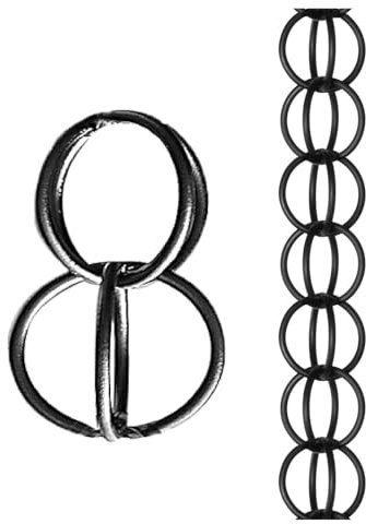 Rain Chain，Regenkette für Fallrohre， Schwarze Regenrinnenketten mit Haken, hängende japanische Regenkette aus Aluminium, hochwertige Regenketten for den Außenbereich for Garten/Höfe/Terrasse(1.5 m (4.